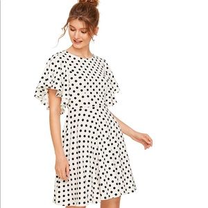 Poka Dott White and Black Womans Dress XL